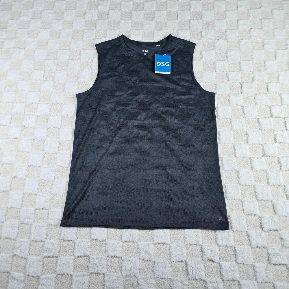 DSG Boys XL Charcoal Grey Camo Sleeveless Performance Athletic Tank Top NWT